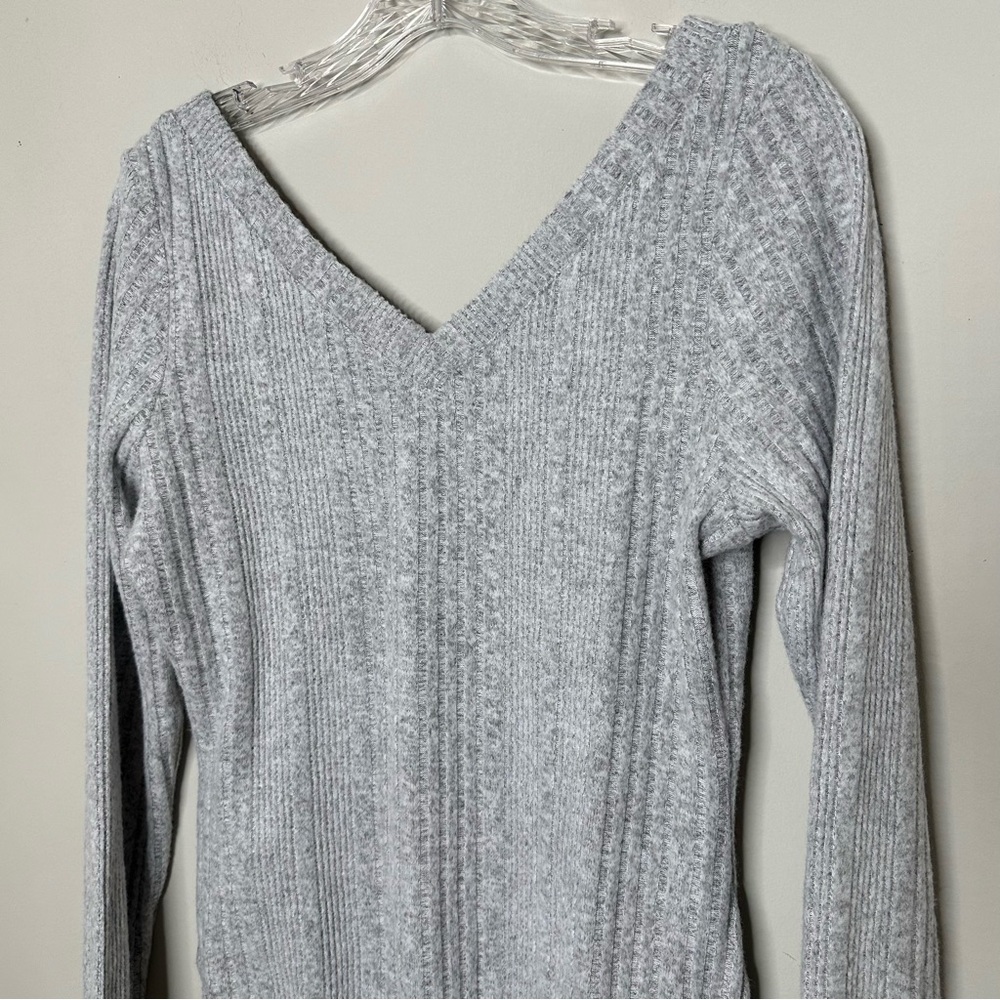 NEW Gray ribbed body suit long sleeve LARGE XX-Large - Picture 2 of 15